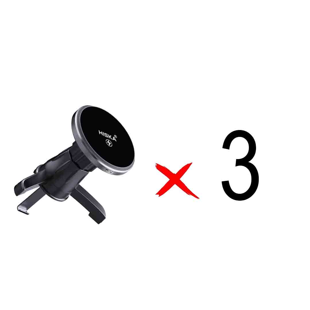 شارژر وایرلس و هولدر گوشی موبایل دریچه کولری Hiska مدل HK-2352W - مشکی (بسته 3 عددی)